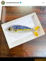 　相方・大久保のために作った鯖のブローチ。光浦靖子のインスタグラム＠ｙａｓｕｋｏｍｉｔｓｕｕｒａより