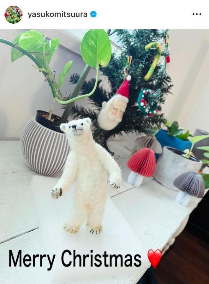 　光浦靖子のインスタグラム＠ｙａｓｕｋｏｍｉｔｓｕｕｒａ（２３年１２月）より