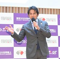 　イベントに登場した織田裕二（撮影・園田高夫）