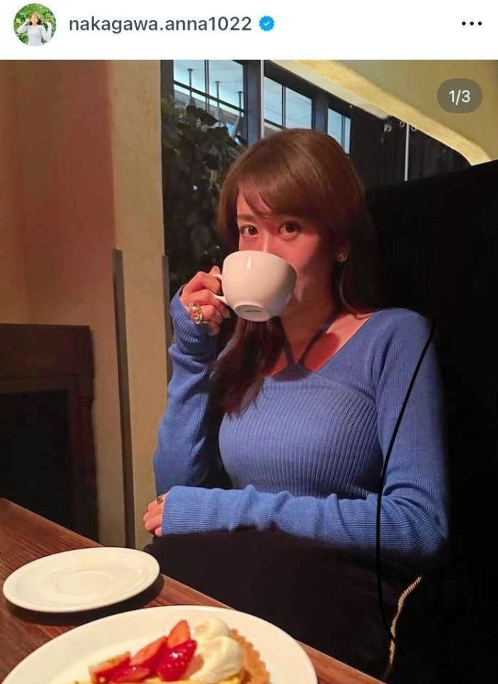 　中川安奈アナのインスタグラム＠ｎａｋａｇａｗａ．ａｎｎａ１０２２（２４年１２月）より 