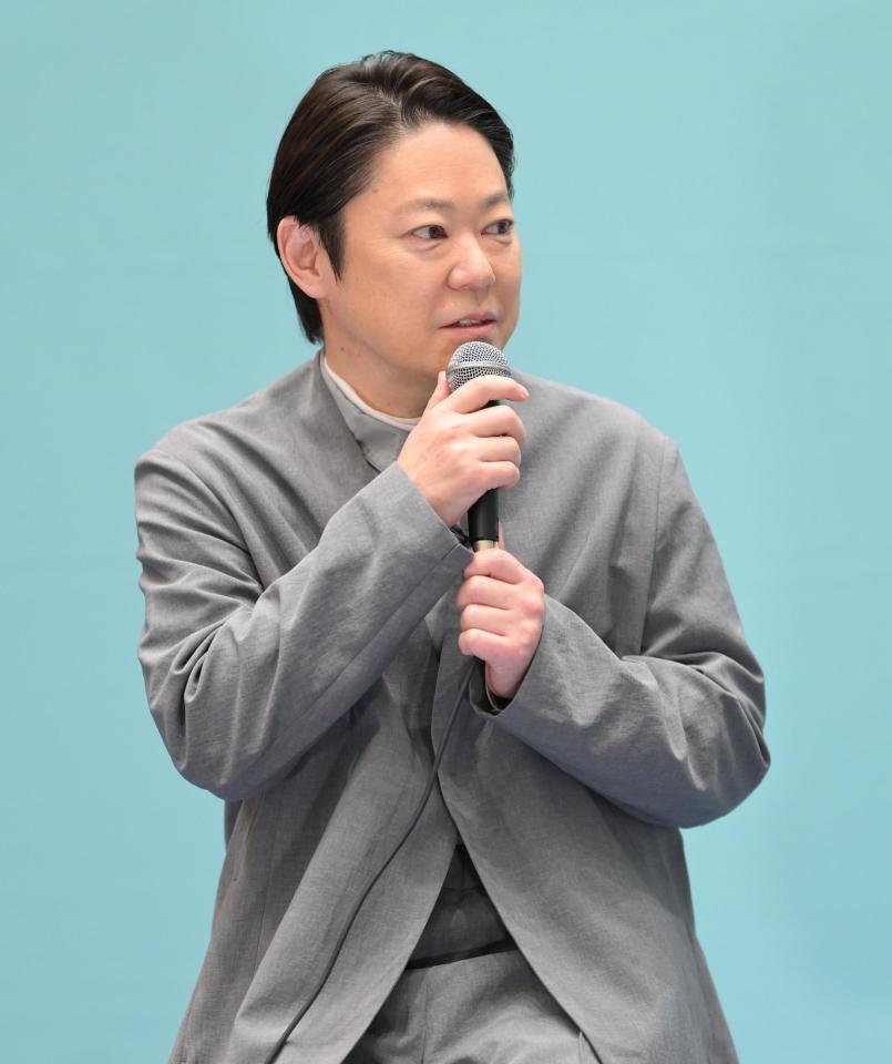 　テレビ朝日７月クール木曜ドラマ「しあわせな結婚」制作発表で抱負を語る阿部サダヲ（撮影・伊藤笙子）