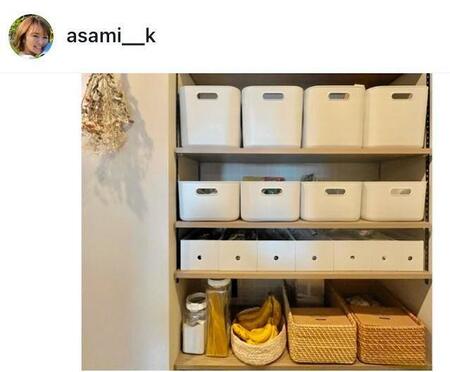　収納はミリ単位で計算。紺野あさ美のインスタグラム＠ａｓａｍｉ＿＿ｋより