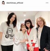 　神田沙也加さん夫妻（当時）と大地真央夫妻。１９年６月の大地真央のインスタグラム＠ｄａｉｃｈｉｍａｏ＿ｏｆｆｉｃｉａｌより