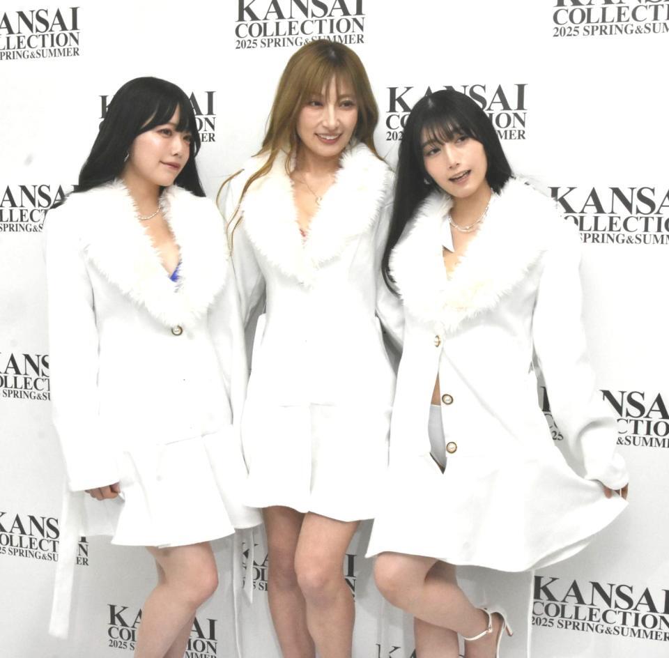 　美ボディーを披露した（左から）塩見きら、熊田曜子、村雨芙美