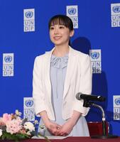 　国連開発計画（ＵＮＤＰ）の親善大使に就任した芦田愛菜（撮影・佐々木彰尚）