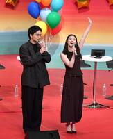 　イベントに登場した北村匠海（左）と今田美桜（撮影・開出牧）