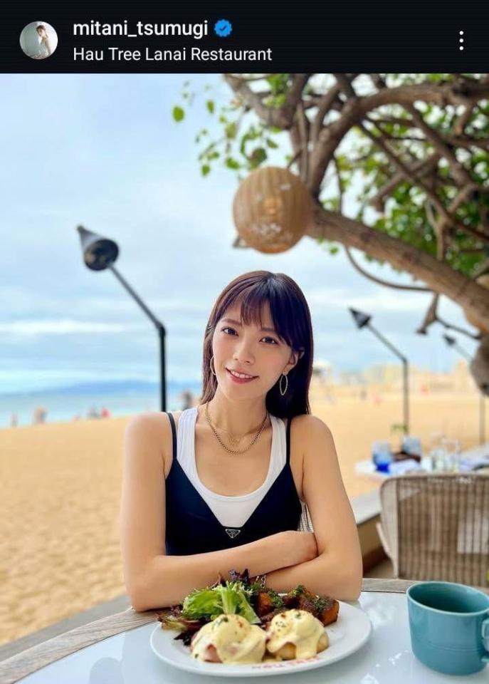 　三谷紬アナウンサーのインスタグラム（＠ｍｉｔａｎｉ＿ｔｓｕｍｕｇｉ）より