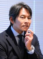 　陸上世界選手権への思いを語るスペシャルアンバサダーの織田裕二（撮影・堀内翔）