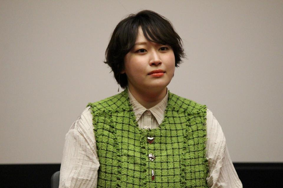 　取材会に登場した丸山礼