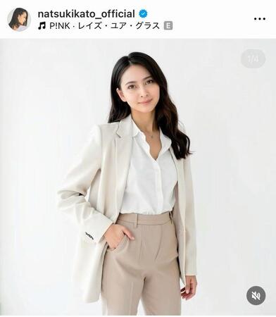 「＃加工夏希」と加工を公表した上で投稿した加藤夏希のインスタグラム＠ｎａｔｓｕｋｉｋａｔｏ＿ｏｆｆｉｃｉａｌより