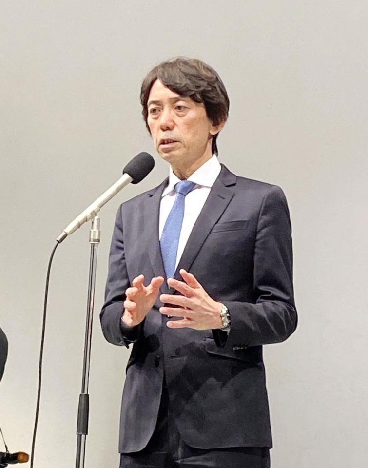 　緊急会見を開いた関西テレビ・大多亮社長