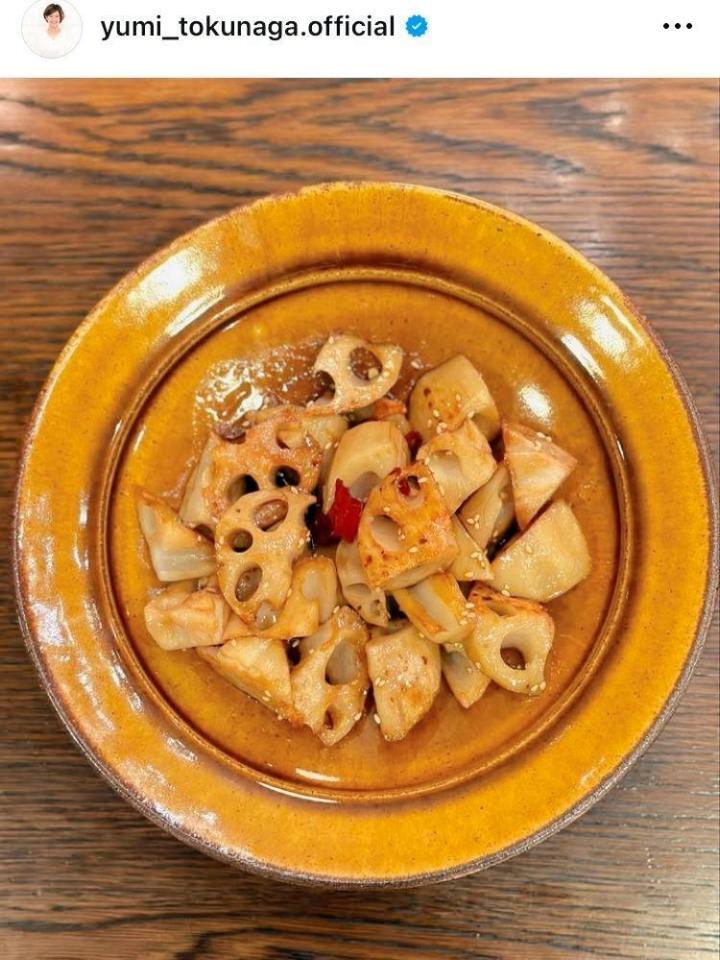 　「娘に大好評」だったという蓮根きんぴら。２月の徳永有美のインスタグラム＠ｙｕｍｉ＿ｔｏｋｕｎａｇａ．ｏｆｆｉｃｉａｌより