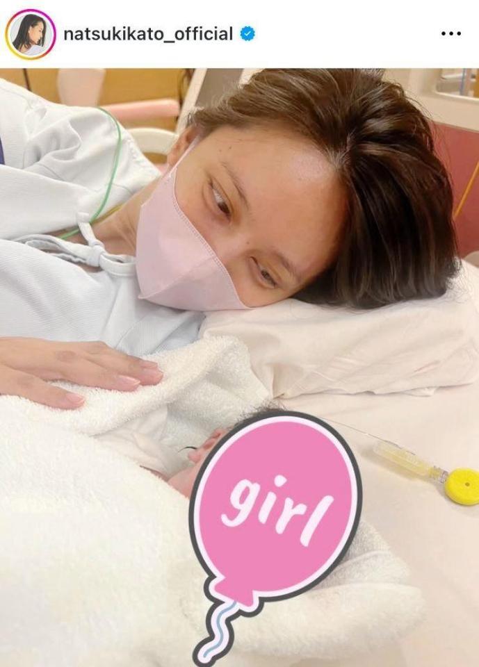 　昨年５月、第４子次女を出産した加藤夏希。インスタグラム＠ｎａｔｓｕｋｉｋａｔｏ＿ｏｆｆｉｃｉａｌより