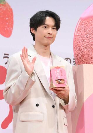 　アンバサダーに就任した松村北斗（撮影・伊藤笙子）