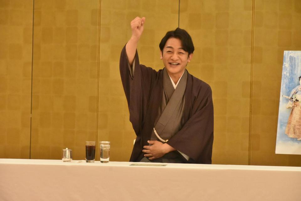 　取材会に出席した片岡愛之助