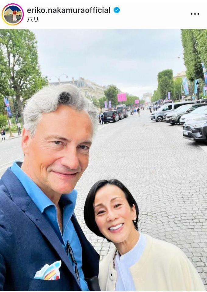 　２４年６月、夫と。中村江里子のインスタグラム＠ｅｒｉｋｏ．ｎａｋａｍｕｒａｏｆｆｉｃｉａｌより