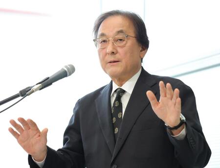 　会見するフジメディアＨＤ・金光修社長（撮影・吉澤敬太）