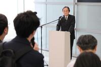 　会見するフジメディアＨＤ・金光修社長（撮影・吉澤敬太）