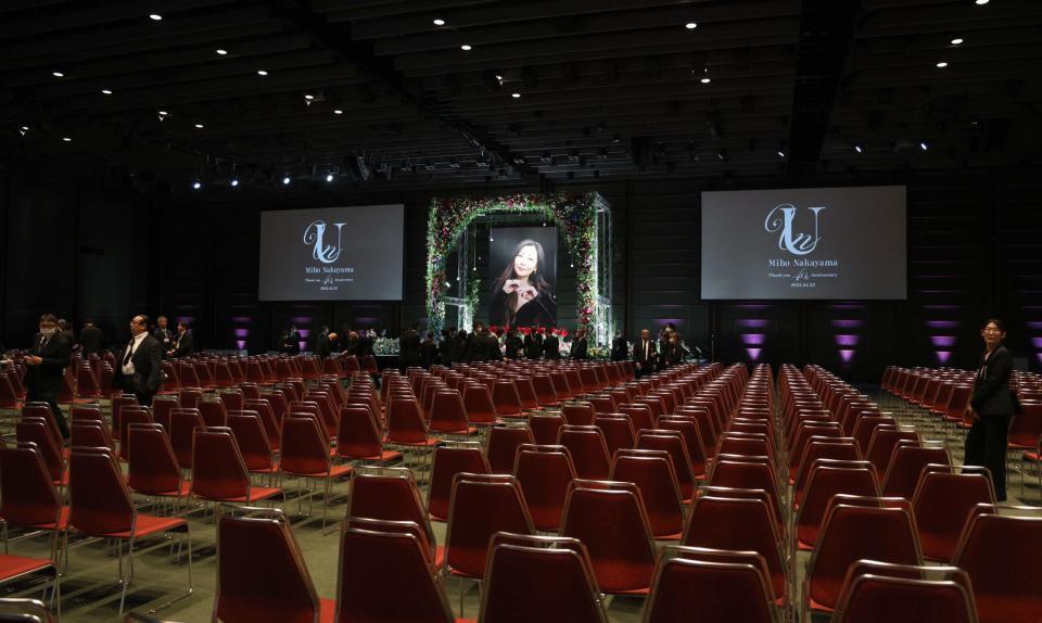 　中山美穂さんのお別れ会の会場（撮影・佐々木彰尚）