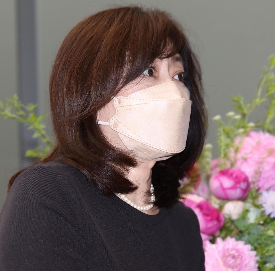 　中山美穂さんのお別れ会に参列した松本明子（撮影・佐々木彰尚）