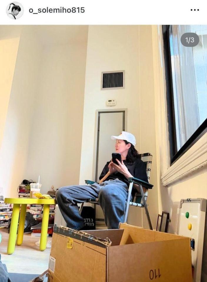 引っ越しの途中。大橋未歩のインスタグラム＠ｏ＿ｓｏｌｅｍｉｈｏ８１５（４月１７日）より