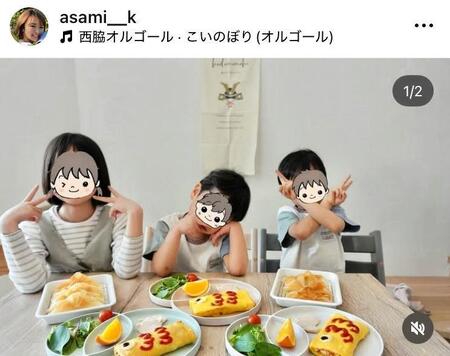 　紺野あさ美のインスタグラム＠ａｓａｍｉ＿＿ｋより