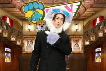 　テレ東番組初のＭＣを務める亀梨和也と柴犬・七之助（©テレビ東京）