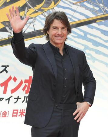 　レッドカーペットイベントに登場したトム・クルーズ（撮影・伊藤笙子）