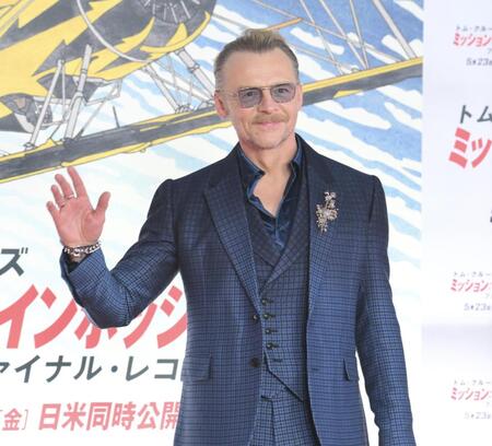 　レッドカーペットイベントに登場したサイモン・ペッグ（撮影・伊藤笙子）