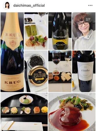 　キャビアに高級シャンパン、ワイン…機内食も超豪華。大地真央のインスタグラム＠ｄａｉｃｈｉｍａｏ＿ｏｆｆｉｃｉａｌより