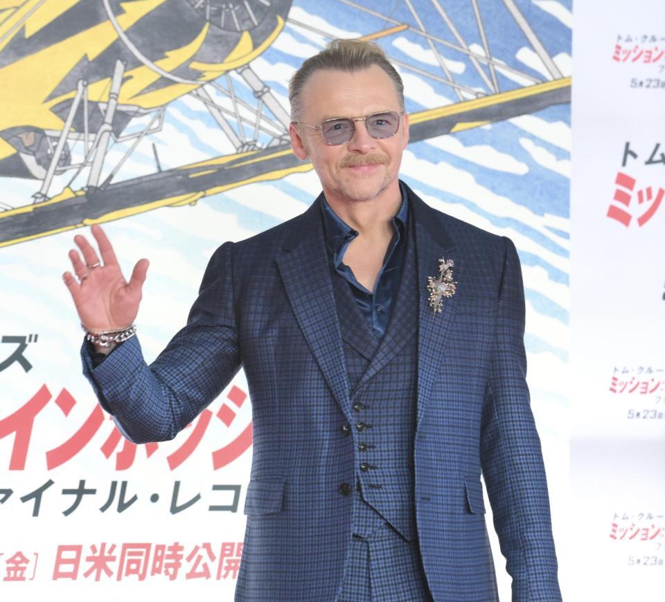 　レッドカーペットイベントに登場したサイモン・ペッグ（撮影・伊藤笙子）