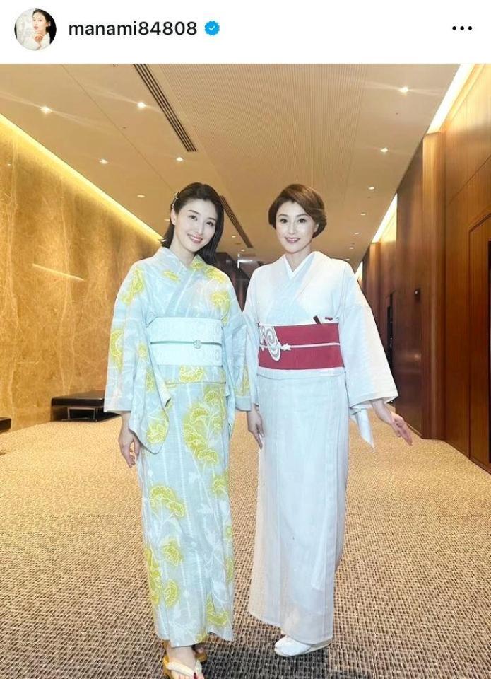 　意外な先輩女優・藤原紀香と２ショット！橋本マナミのインスタグラム＠ｍａｎａｍｉ８４８０８より