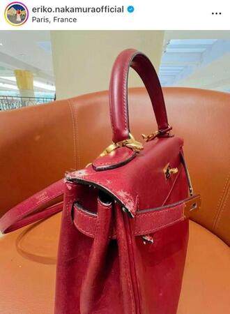 　修理前のケリー。中村江里子のインスタグラム＠ｅｒｉｋｏ．ｎａｋａｍｕｒａｏｆｆｉｃｉａｌより