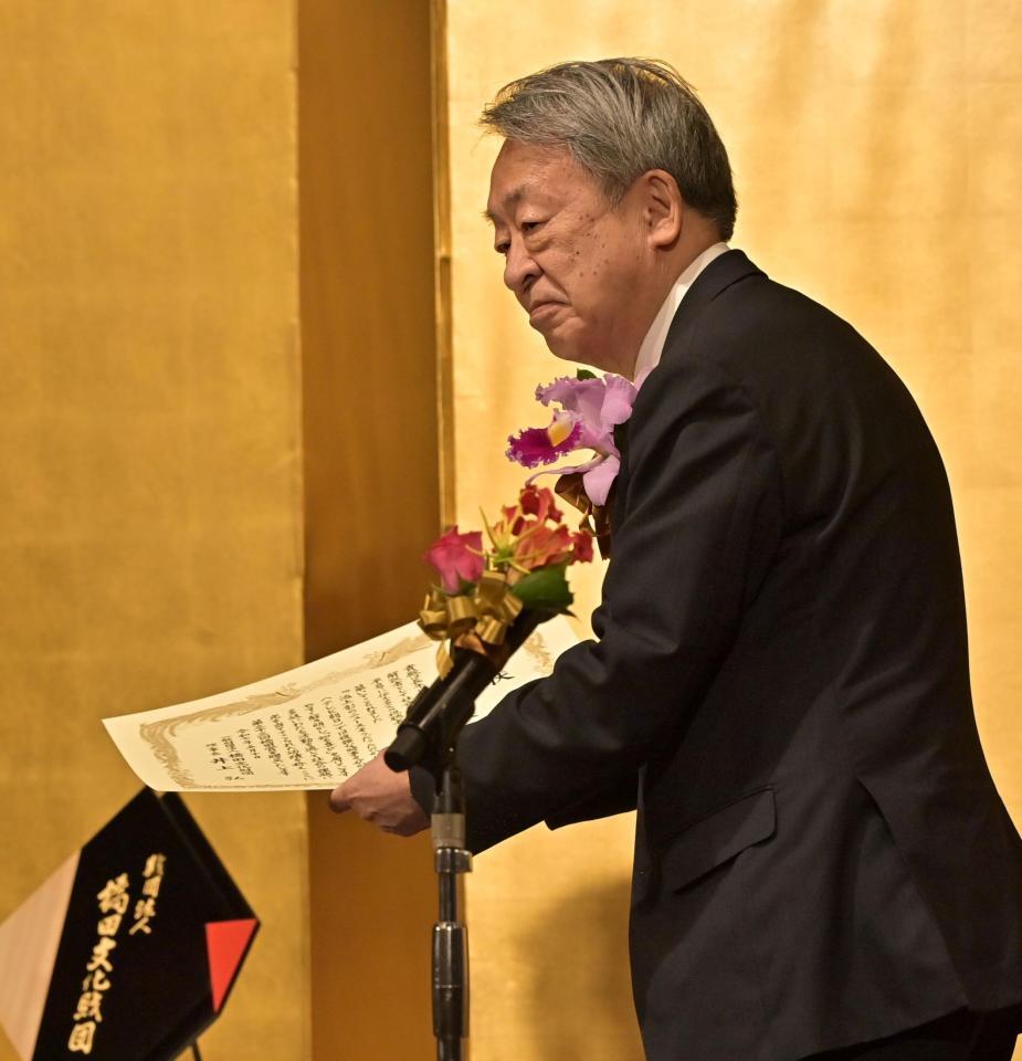 　橋田賞を受賞した池上彰氏（撮影・持木克友）