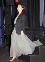 　降壇する戸田菜穂（撮影・吉澤敬太）