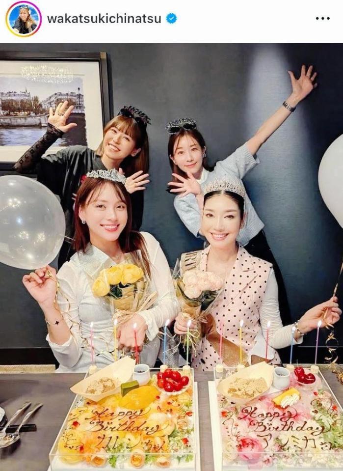 　豪華４ショット！若槻千夏のインスタグラム＠ｗａｋａｔｓｕｋｉｃｈｉｎａｔｓｕより
