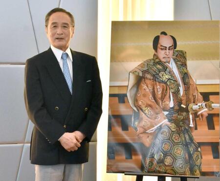 　取材会を行った片岡仁左衛門