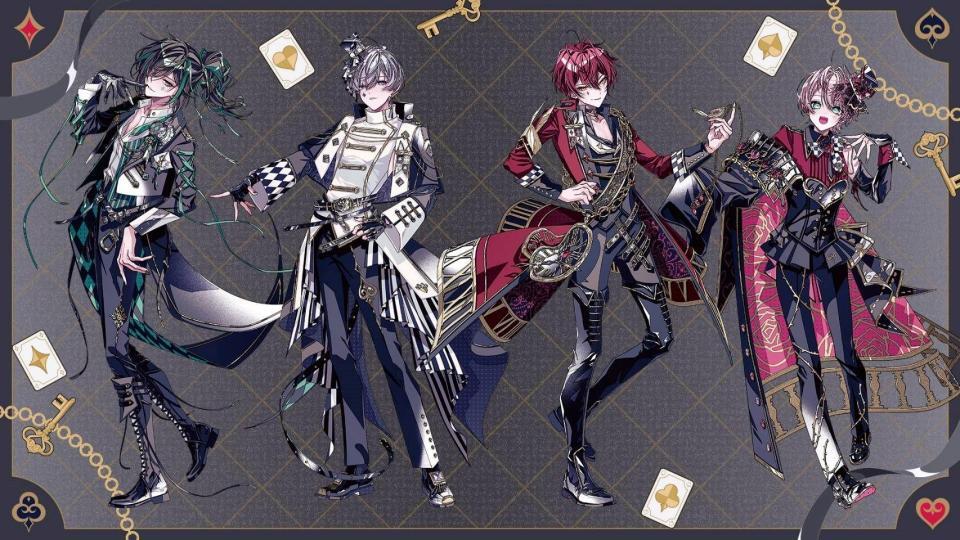 　騎士Ｘの新ビジュアル（左から）しゆん、タケヤキ翔、ばぁう、てるとくん