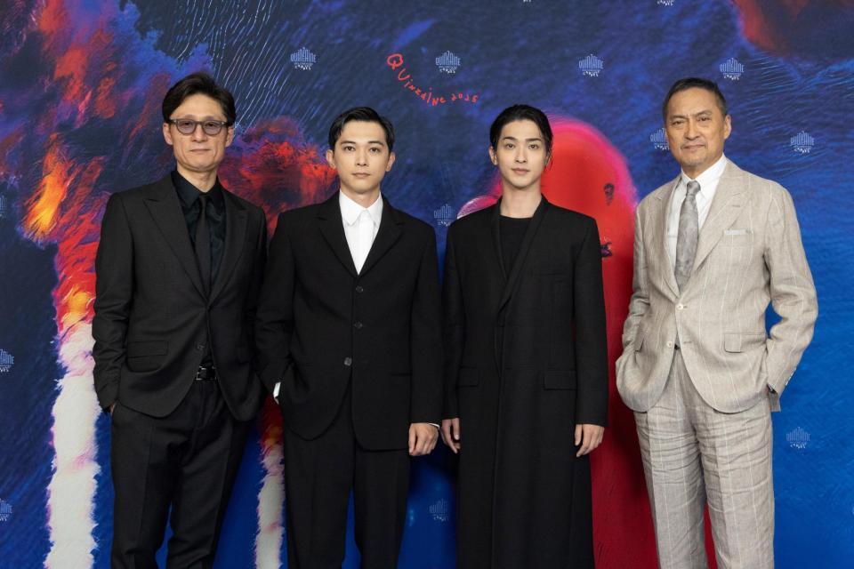 　「第７８回カンヌ国際映画祭」内で行われた映画「国宝」の公式上映に出席した（左から）李相日監督、吉沢亮、横浜流星、渡辺謙©ＫＡＺＵＫＯ　ＷＡＫＡＹＡＭＡ