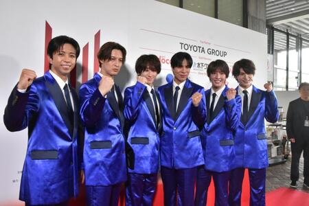 　喜びを語ったＭＡＴＳＵＲＩ。（左から）橋爪健二、渡辺真、小野寺翼、柳田優樹、松岡卓弥、鈴木渉