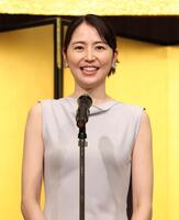　受賞の喜びを話す長澤まさみ（撮影・佐々木彰尚）