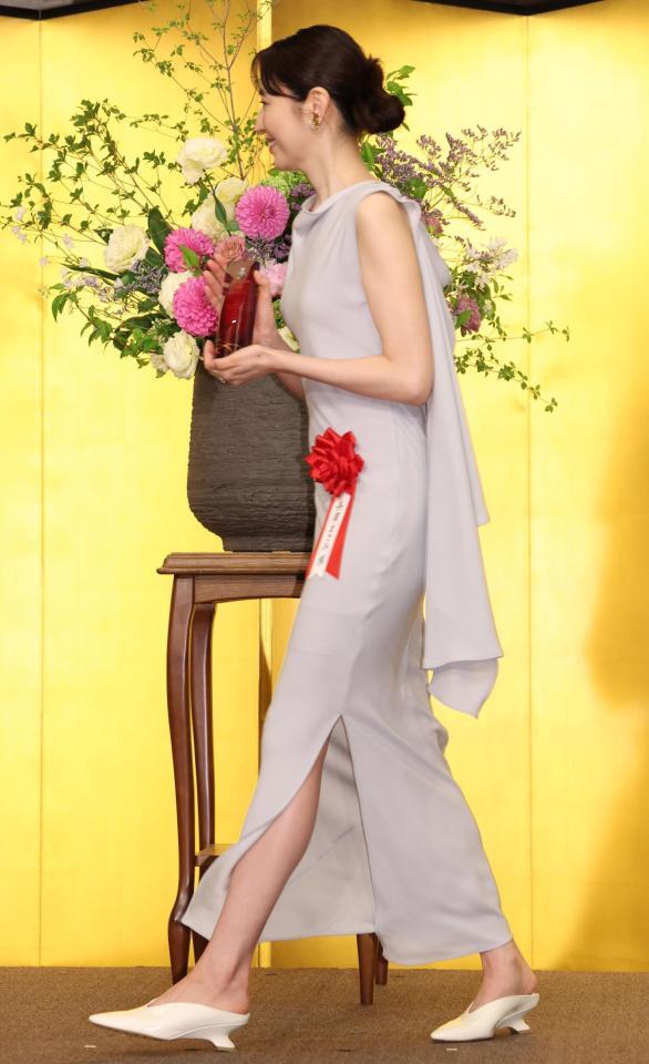 　授賞式に出席した長澤まさみ（撮影・佐々木彰尚）