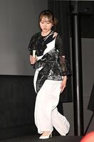 　登壇する本田望結＝ヒューマントラストシネマ渋谷（撮影・堀内翔）