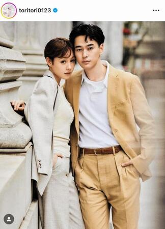 　夫婦での初仕事。トリンドル玲奈のインスタグラム＠ｔｏｒｉｔｏｒｉ０１２３より