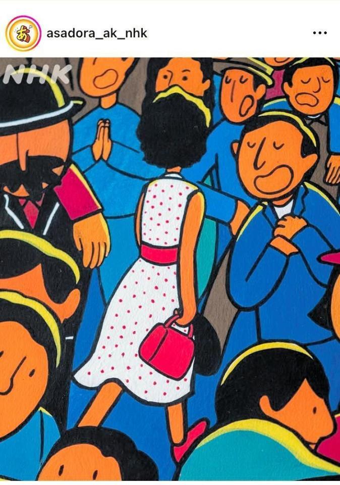 　意味深な後ろ姿の女性。朝ドラ「あんぱん」公式のインスタグラム＠ａｓａｄｏｒａ＿ａｋ＿ｎｈｋより