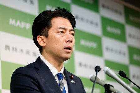 　閣議後に記者会見する小泉農相