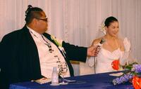 ２００４年６月、結婚会見。小錦と千絵さん