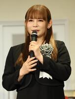 　楳図かずおさんを偲んだ中川翔子（撮影・金田祐二）