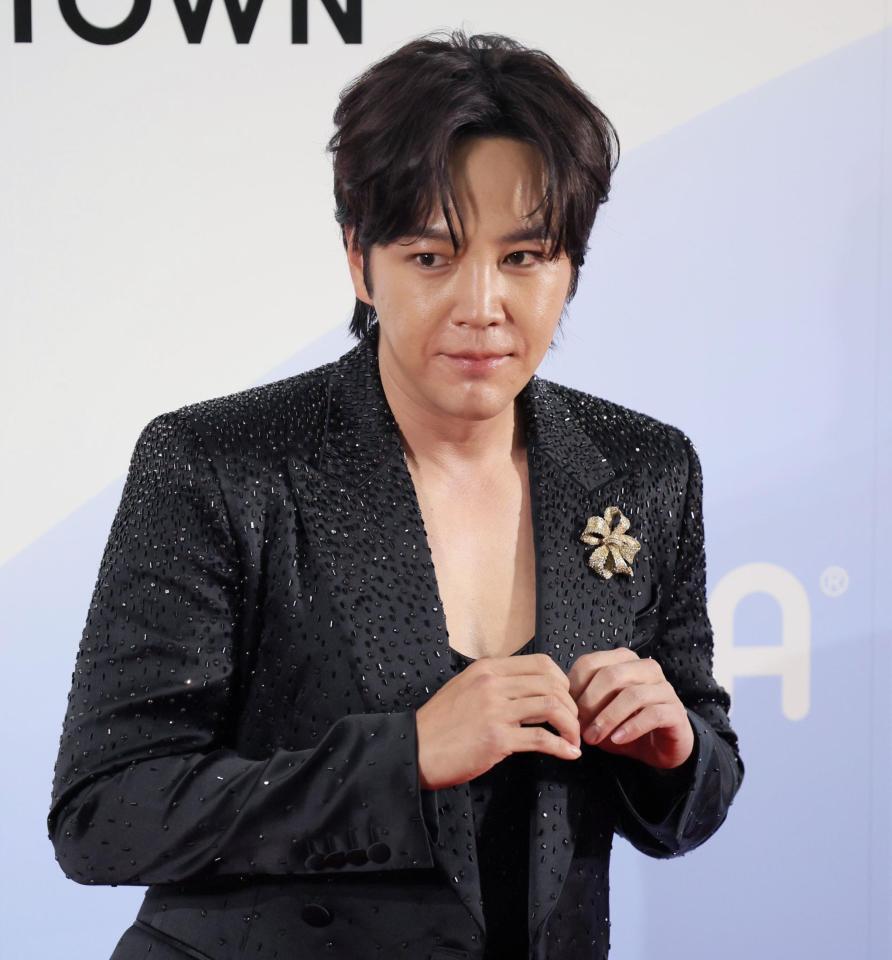 　「ａｅｓｐａが好き」と明かしたチャン・グンソク（撮影・吉澤敬太）