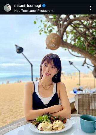 　三谷紬アナウンサーのインスタグラム（＠ｍｉｔａｎｉ＿ｔｓｕｍｕｇｉ）より